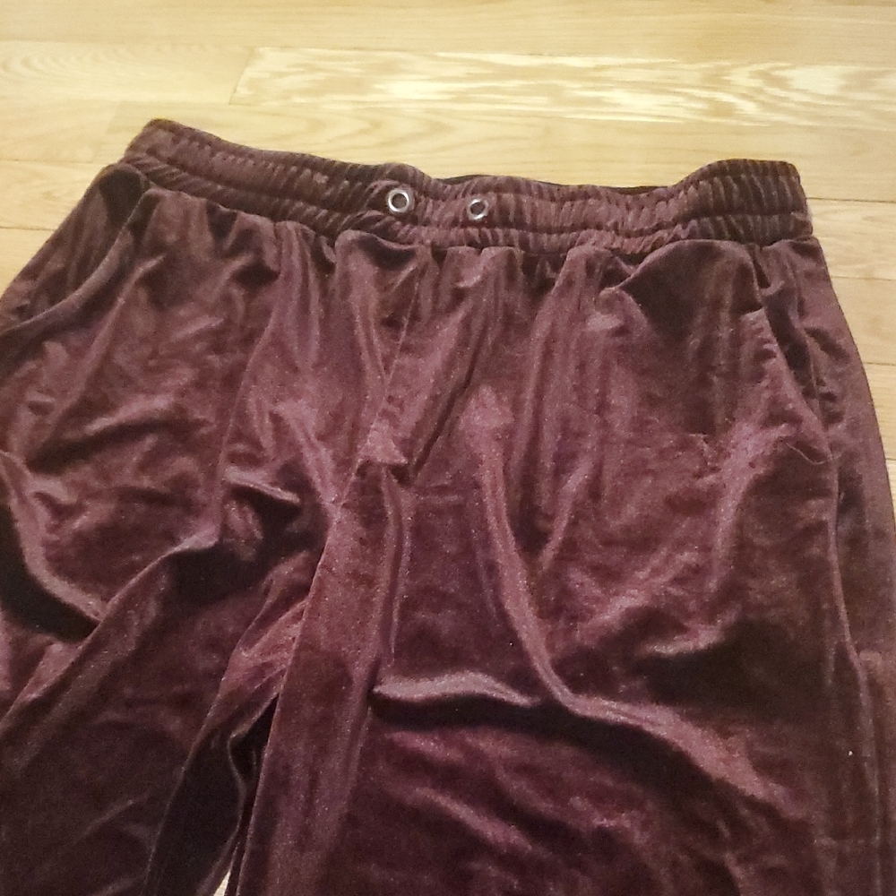 💫2/$25💫 One By Chapter One Burgundy Velvet Jogger-Style Pants